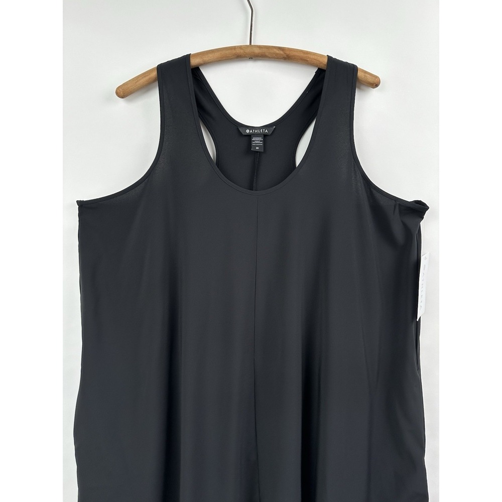 Athleta Presidio Maxi Dress 2X Plus Black Featherweight Stretch NWT Racerback - Picture 6 of 11